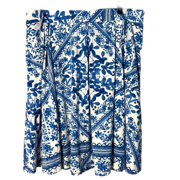 LuLaRoe Madison Blue & White Floral Pleated Full Midi Skirt Women’s 2XL. - Picture 1 of 11